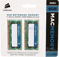 Produktbild Corsair Cmsa8gx3m2a1333c9 (2 x 4GB, 1333 MHz, DDR3-RAM, SO-DIMM)