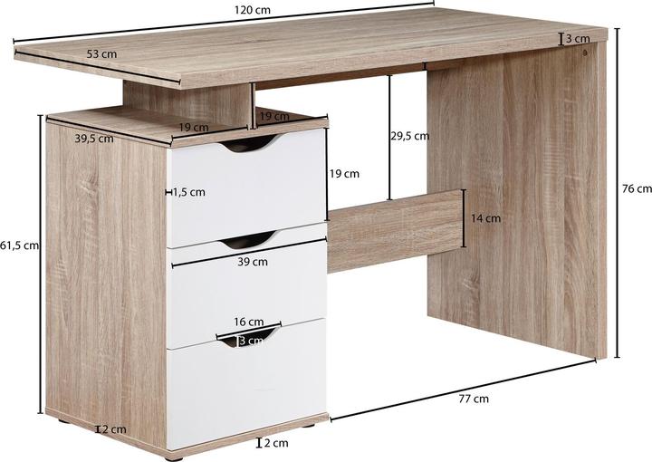 Actual product image FineBuy Desk (120 x 53 x 76 cm)