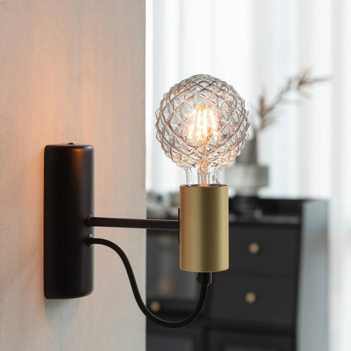 Actual product image Lucande LED-Globelampe G95, E27 3,8W, 1800K, Struktur, rauch (E27)