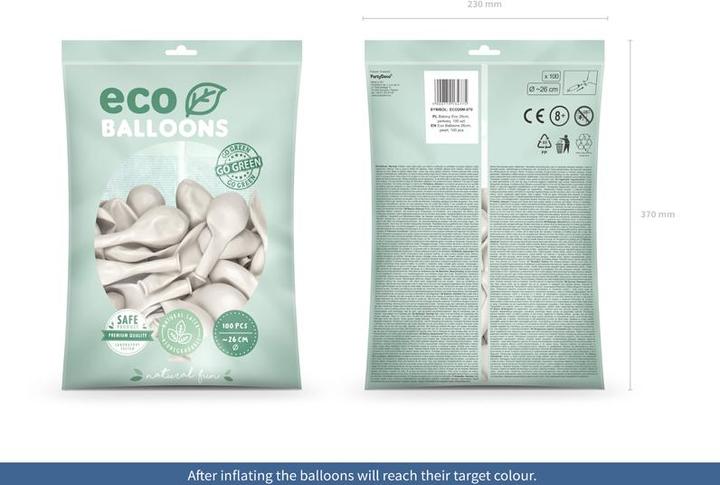 Image du produit Partydeco Eco Balloons 26cm métallique, perle (1 pkt / 100 pc.) (100 x)