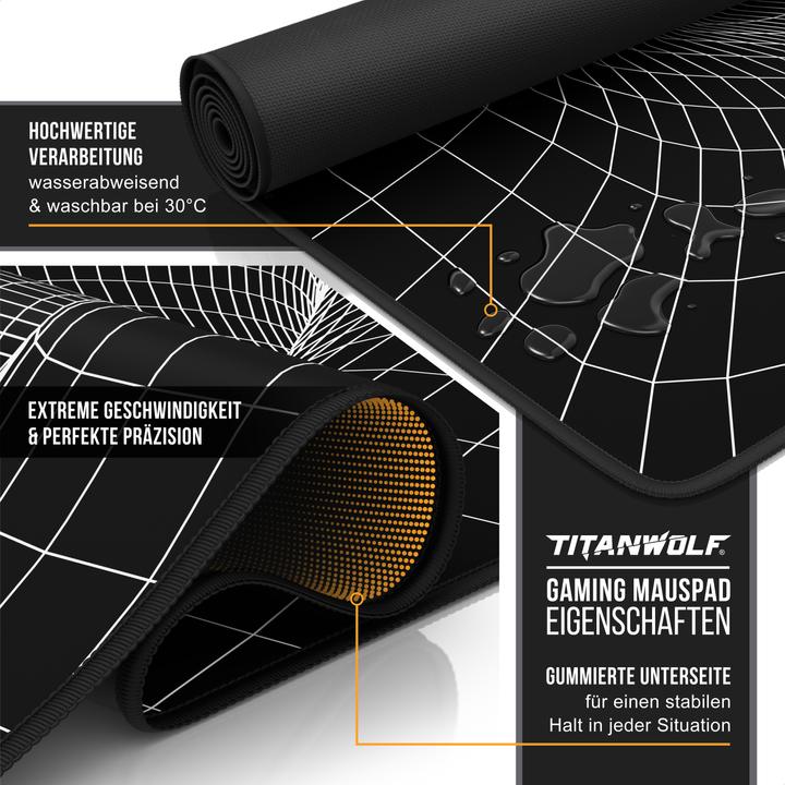 Actual product image Titanwolf Gaming Mouse Pad, 900 x 400mm XXL Speed Gaming Mouse Mat, Mousepad Extra Large Surface, Wormhole (XXL)