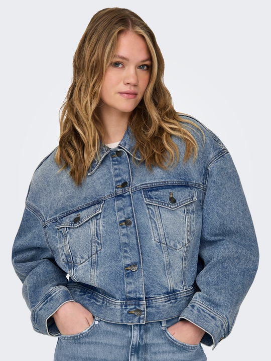 Produktbild Only Fly-Away Kragen Tief angesetzte Schulter Jacke Jeansjacke (L)