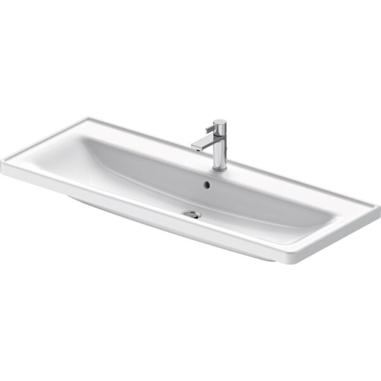 Duravit, Waschbecken, D-Neo Waschtisch, 1205x480mm, 1 Hahnloch, mit Überlauf, Weiss Hochglanz (480 mm, 1205 mm)