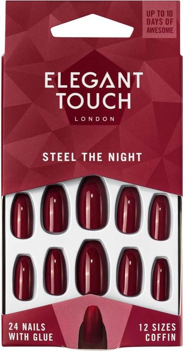 Actual product image Elegant Touch Trend Steel The Night Red Squaletto (Artificial nails)