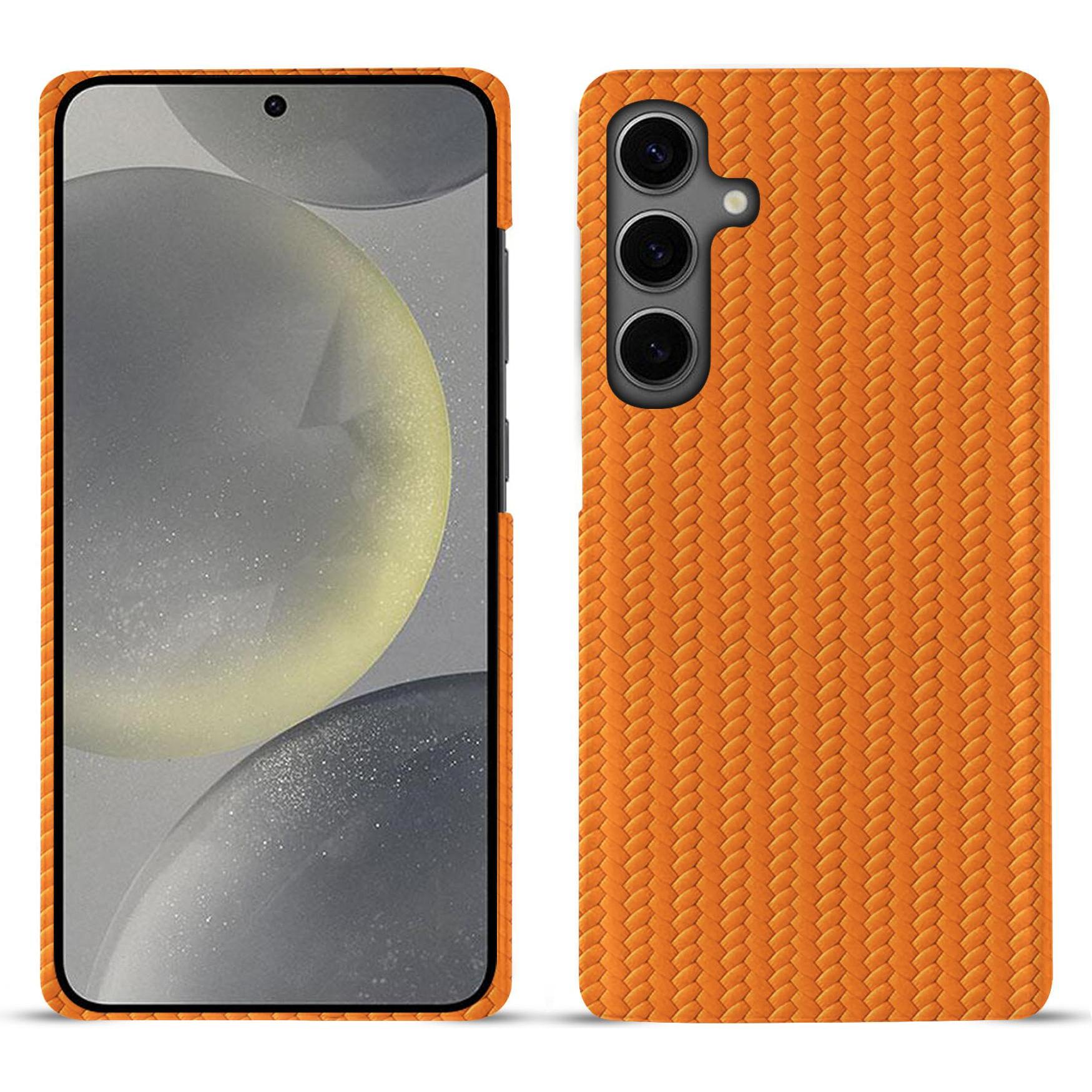 Noreve Lederschutzhülle (Samsung Galaxy S24), Smartphone Hülle, Orange