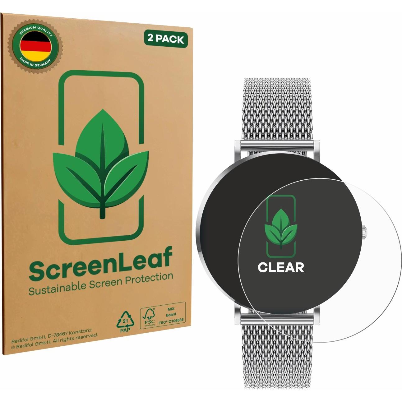 ScreenLeaf Pellicola protettiva, Proteggi Schermo Sostenibili, Clear, Antigraffio, Pellicola protettiva per smartwatch, Trasparente