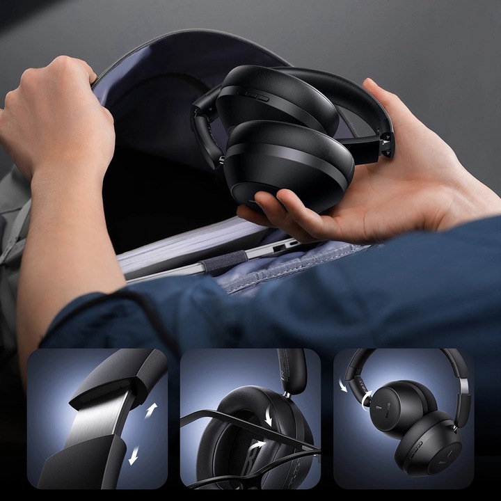 Actual product image Baseus Bass 30 Max Wireless Headphones (black) (50 h, Wireless)