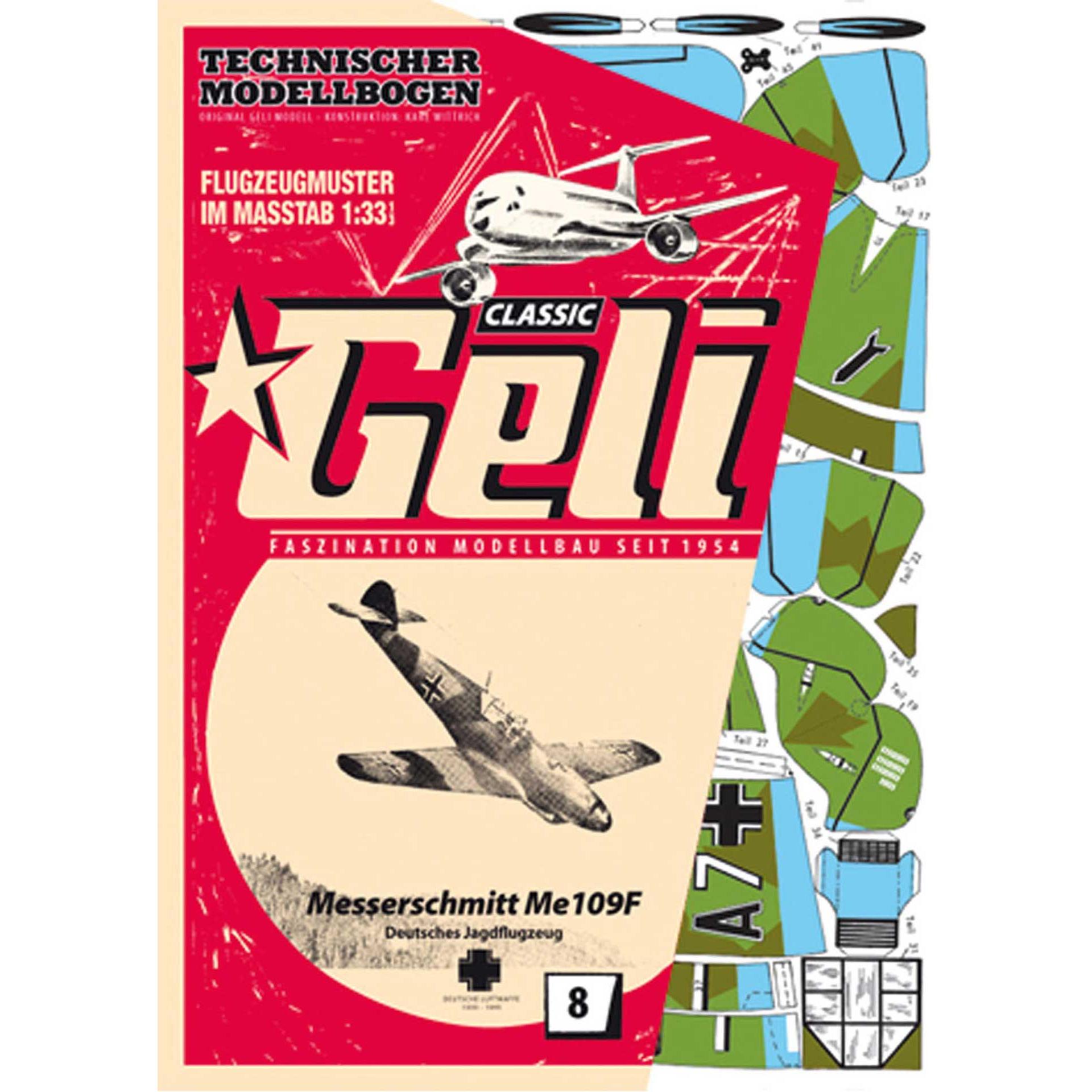 Geli messerschmitt me-109 kartonmodell