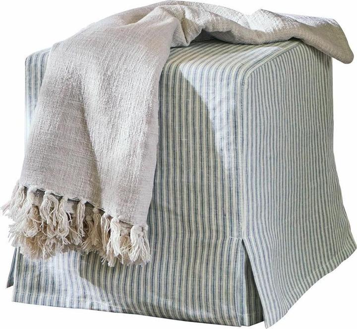 Actual product image Loberon Hocker Ulysette weiss/blau