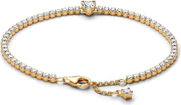 Produktbild Pandora Funkelndes Herz-Tennisarmband (16 cm, Metall, Vergoldet)