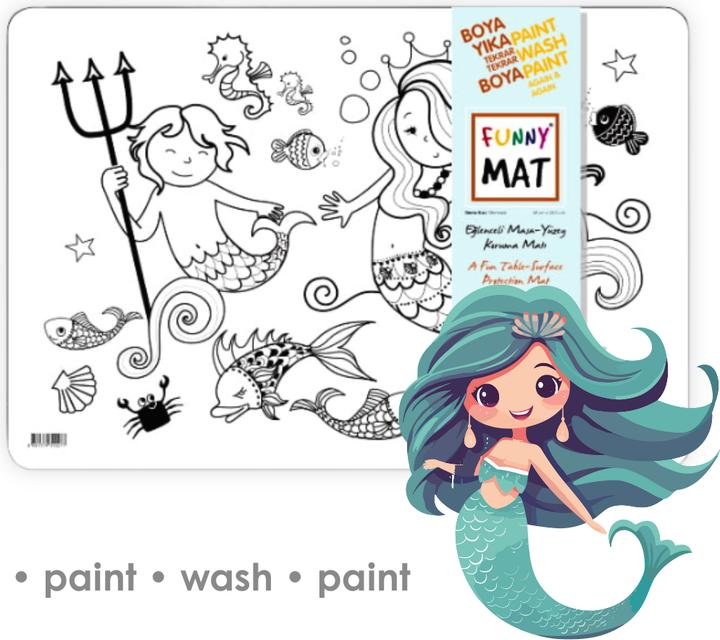 Actual product image Funny Mat Reusable Painting Mat MERMAID
