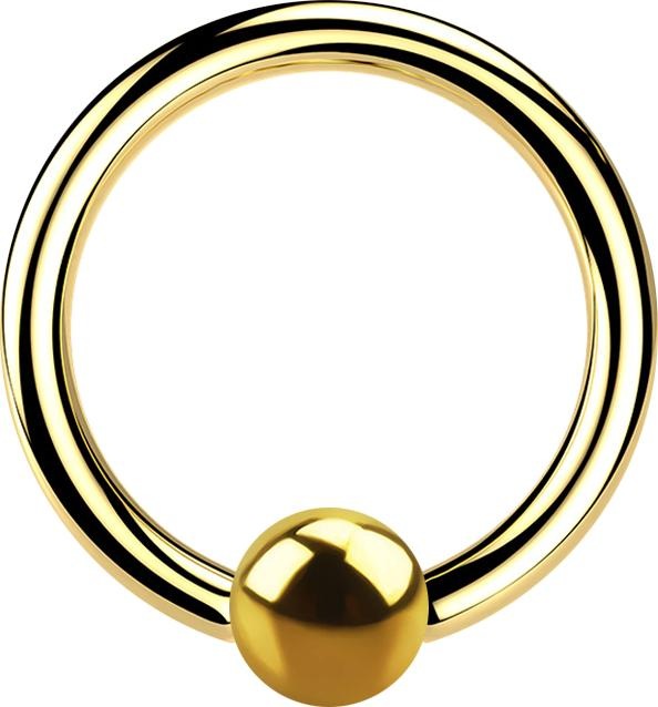 Produktbild Star Piercing Micro Ball Closure Ring vergoldet (Chirurgenstahl 316L, ohne Messing)