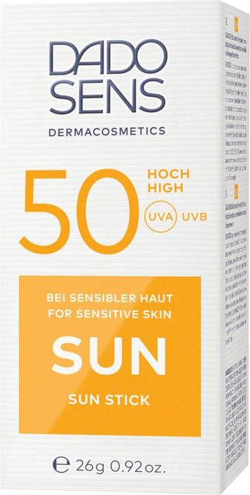 Image du produit Dado Sens Stick Sun Protection Factor 50 (Stick solaire, Crème solaire visage, SPF 50, 26 g)