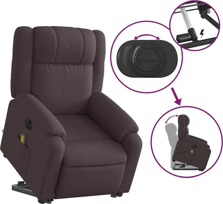 Actual product image VidaXL Electric massage chair with stand-up aid fabric