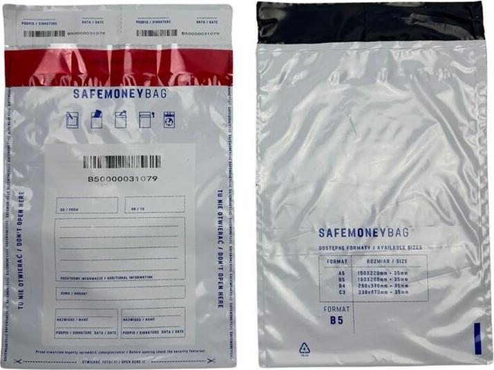 Immagine prodotto Bestpak SAFEMONEYBAG Koperty bezpiecznie depozytowe biała B5 190x260+35 100 szt (B5, 100x)