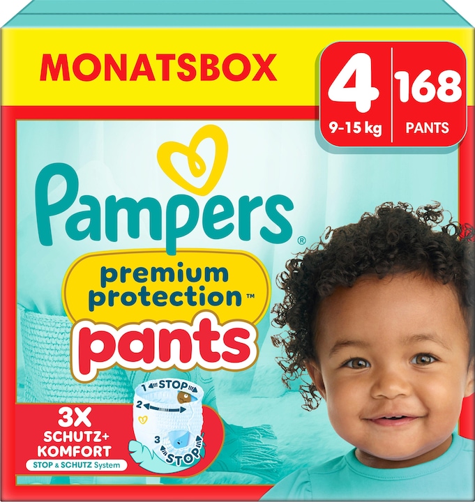 Immagine prodotto Pampers Premium Protection Pants (Dimensione 4, Pacco mensile, 168 Pezzo/i)