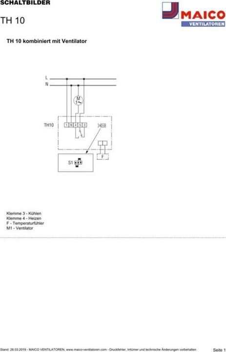 Actual product image Maico MAI TH 10 Thermostat 230V IP54 125x110x69mm Surface-mounted