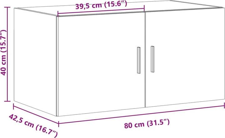 Actual product image vidaXL Wall cabinet (80 x 42.5 x 40 cm)