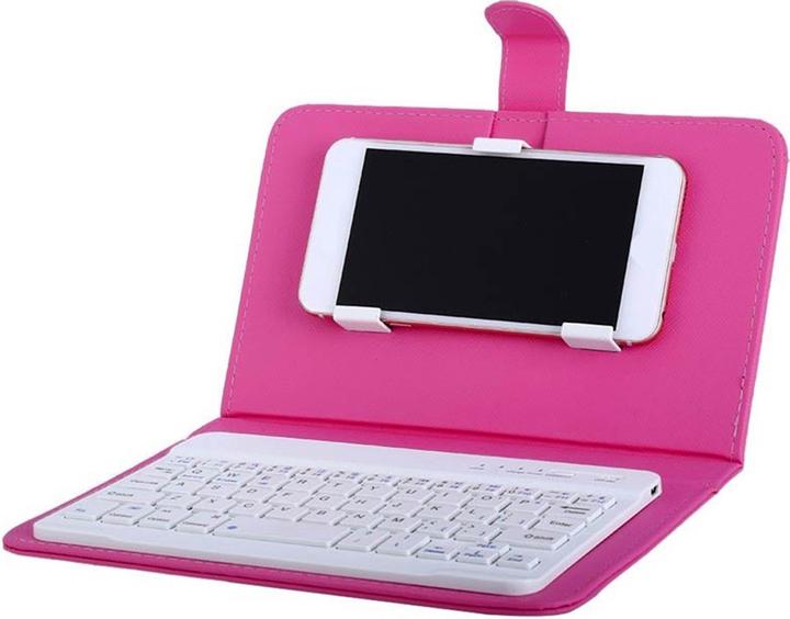 Produktbild PhoneLook Universelle Smartphone Hülle mit abnehmbarer Bluetooth-Tastatur Dunkelrosa (Apple iPhone 6)