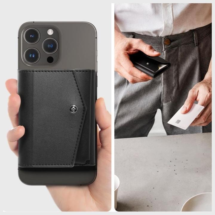 Actual product image Spigen Magnetyczny portfel Valentinus Pro MagSafe czarny
