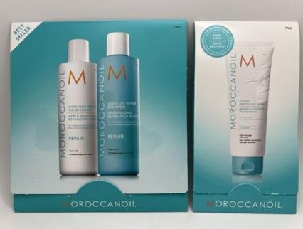Actual product image Moroccanoil Sample Set Moisture Repair Shampoo Conditioner Color Depositing Mask
