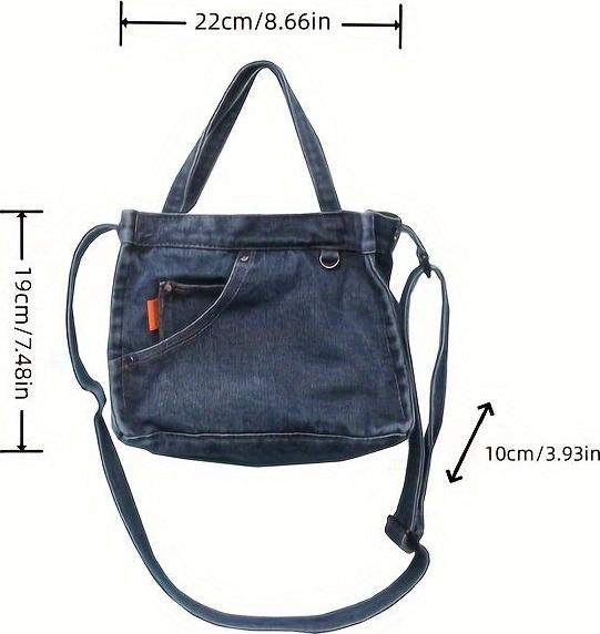 Only-Bags.Store Universal Denim Square Bag, tragbare leichte Aufbewahrungstasche zum Ausgehen und Reisen