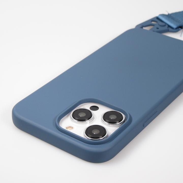 Image du produit PhoneLook Coque Silicone mat avec lanière et mousqueton en fer Deep Sea Blue (Apple iPhone 14 Pro)