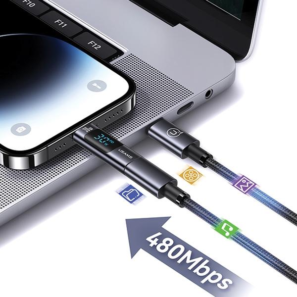 Produktbild Usams Adapter AU18 USB-C - Lightning Digital Display 30W stalowy/aluminium SJ681LN01 (US-SJ681) (USB 3.2 Gen 1, 30 W)
