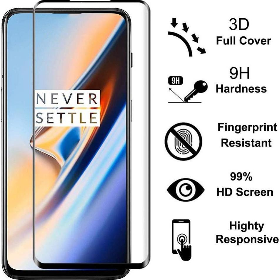 Thumbnail - Screenguard OnePlus 7T Full Screen Panzerglas Schutzfolie 2.5D 9H (1 Stück, OnePlus 7T), Smartphone Schutzfolie, Schwarz