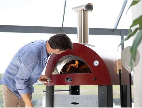 Actual product image Alfa Forni Moderno 2 Pizze Hybrid-Pizzaofen Antique Red (Pizza oven gas)