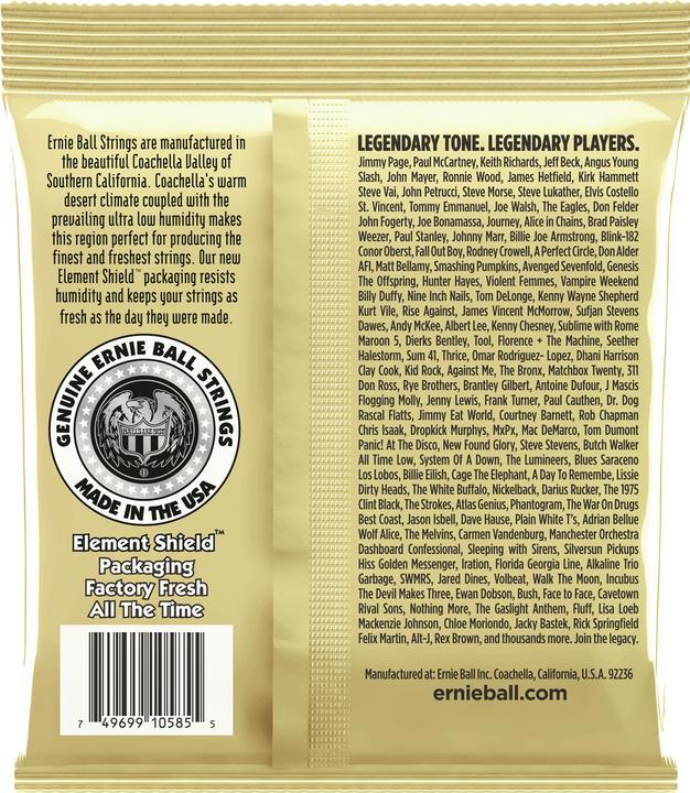 Image du produit Ernie Ball Acoustique Earthwood Bronze (6 x, Guitare, 0.05")
