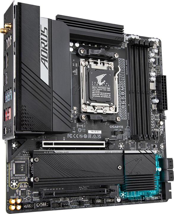 Produktbild Gigabyte GBT AMD AM5 B650M AORUS ELITE AX (AM5, AMD B650, mATX)