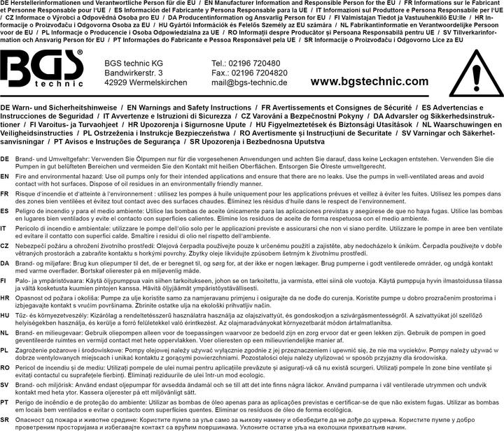 Productafbeelding BGS Olie Afzuigpomp Elektrische Pomp 12V Olie Verversen Overstappomp Zuigpomp VERWARMEN OLIE