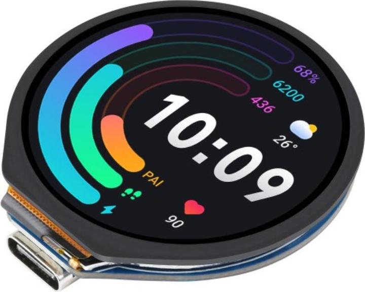 Immagine prodotto WaveShare RP2040 Display LCD touch da 1,28 pollici rotondo