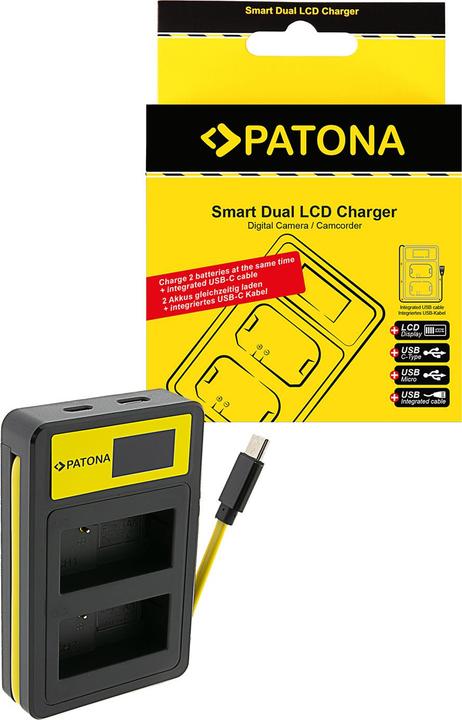 Actual product image Patona Charger Smart Dual LCD USB Panasonic DMW-BLC12PP (Camera battery charger)