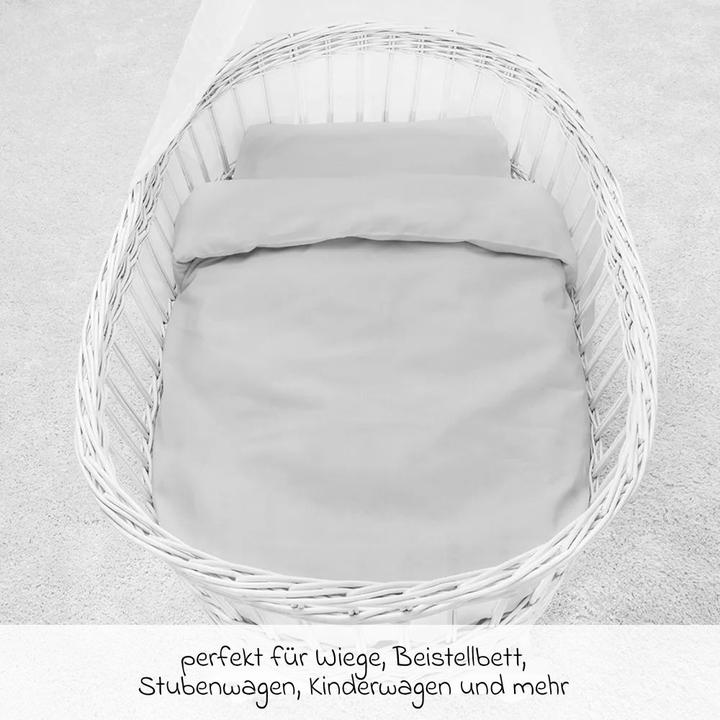 Image du produit Makian Parures de lit bébé Parure de lit 80 x 80 cm - Uni - Gris (80 x 80 cm, 35 x 40 cm)