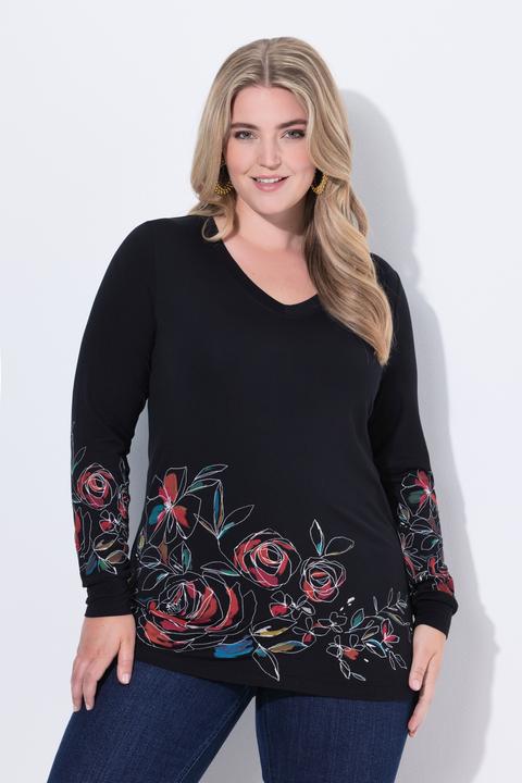 Actual product image Miamoda T-Shirt, Classic Fit, Blumenmotive, Langarm (58)