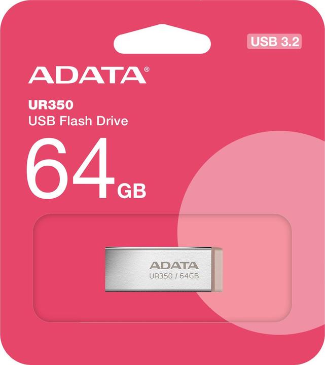 Image du produit Adata Pendrive UR350 USB3.2 Gen1 métal marron (64 Go, USB-C)