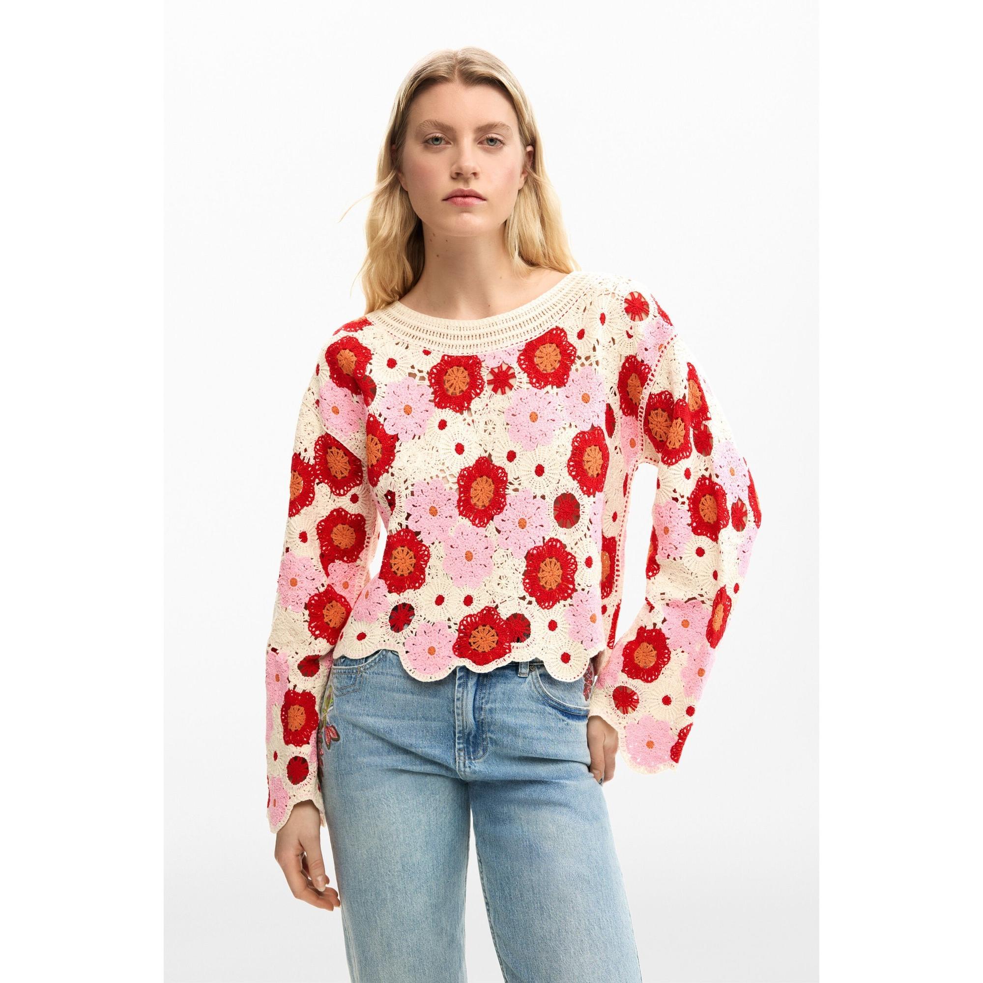 Desigual Donna Beige Donne, Felpa + Maglione, Maglia (M)