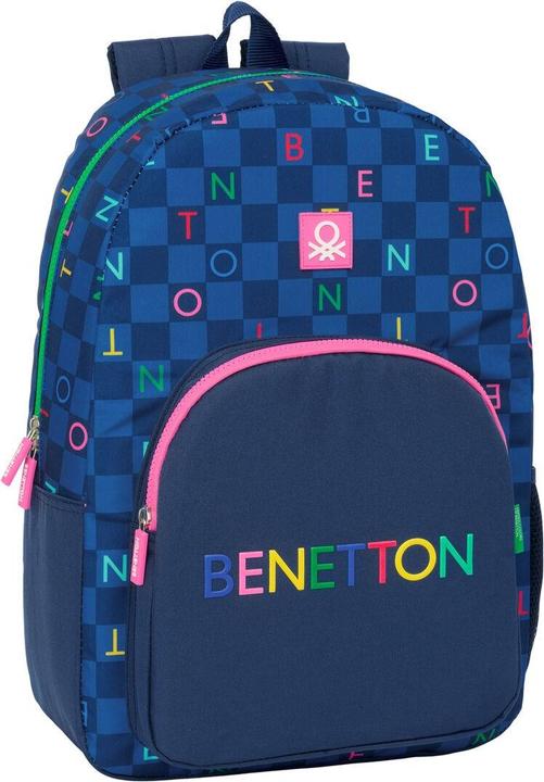 Benetton Schulrucksack Damero Marineblau 30 x 46 x 14 cm (19.30 l)
