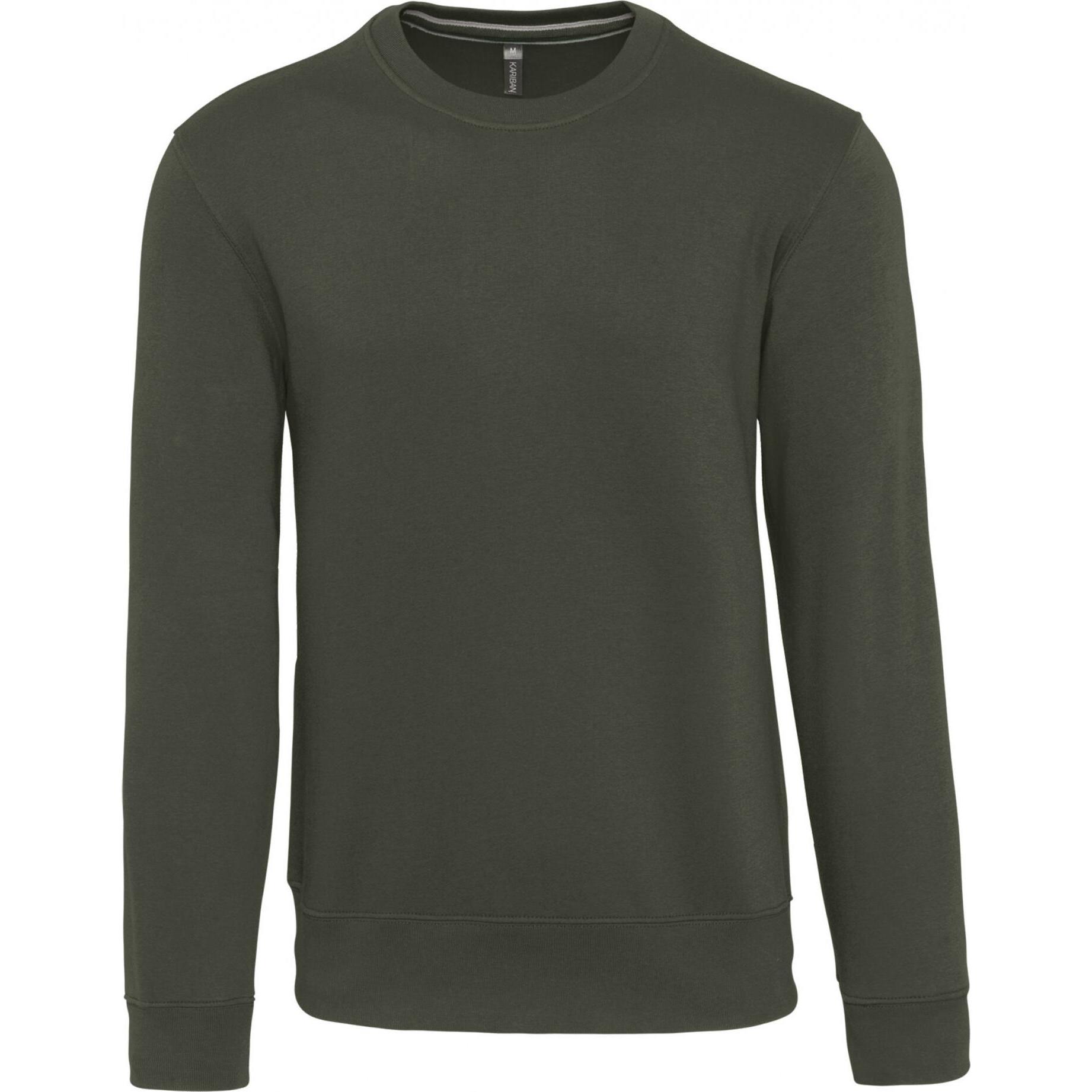Kariban, Herren, Pullover, Sweatshirt mit Rundhalsausschnitt, Grün, (L)