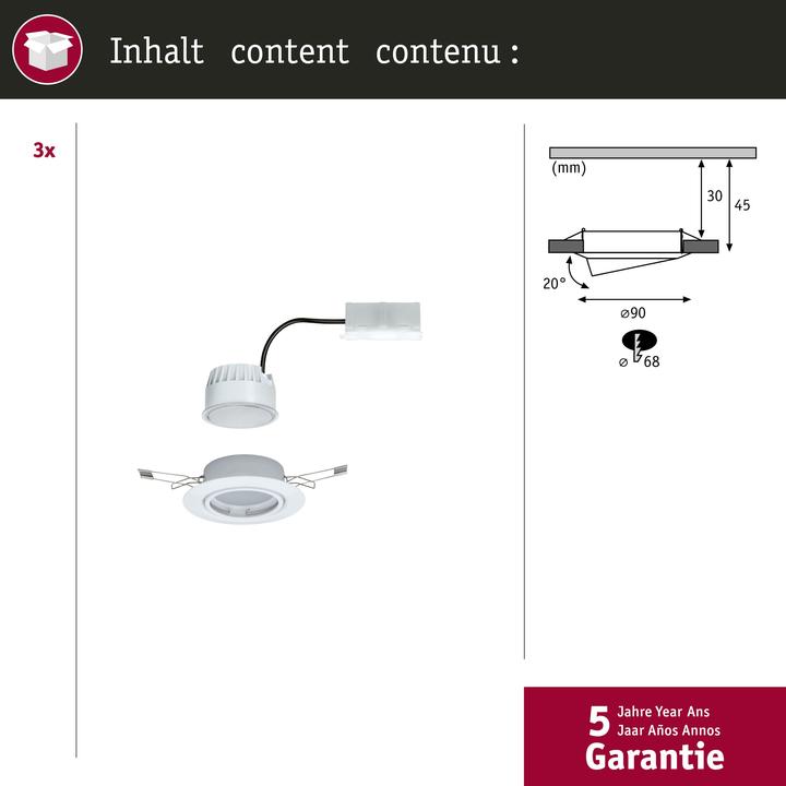 Produktbild Paulmann Einbauleuchte Base (350 lm)