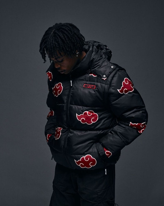 Actual product image Naruto Puffer Jacket Akatsuki Red Size XXXL (3XL)