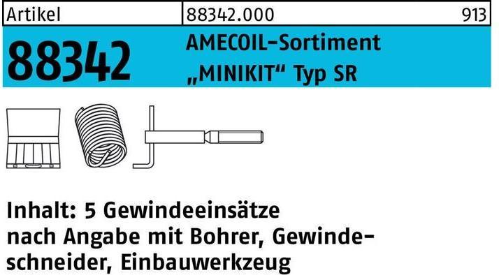 Produktbild Amecoil Gewindereparatursortiment R 88342 Minikit M 4 Stahl 4 mm