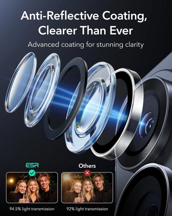 Actual product image ESR - Armorite Camera Lens Protectors - Samsung Galaxy S26 Ultra - Clear (Samsung Galaxy S26 Ultra)