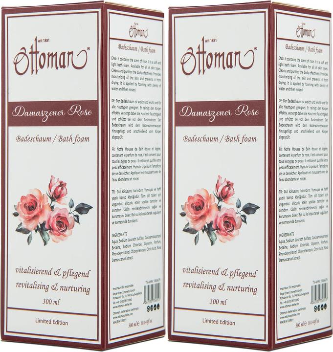 Produktbild Ottoman 2er-Set Rose Badeschaum, 300ml, entspannendes Badeerlebnis (300 ml, Schaumbad)