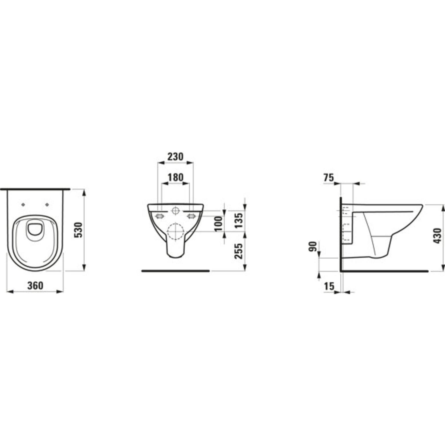 Thumbnail - ROCA, Toilette + Bidet, PRO PACK Wand-WC H 82096 0 weiss