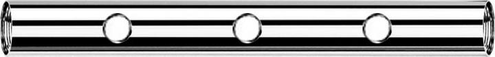 Actual product image Star Piercing Barbell bar with 1.2 mm internal thread silver and three 0.8 mm threaded holes (Titanium, without brass)