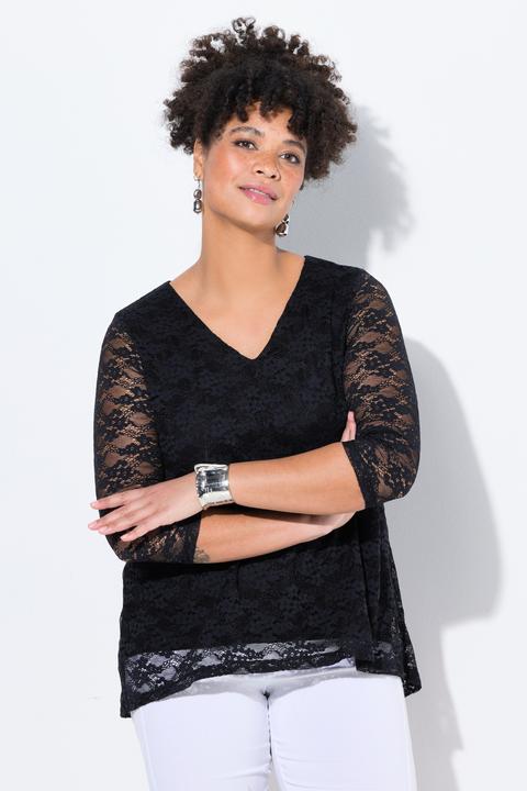 Produktbild Miamoda T-Shirt, A-Linie, transparente Spitze, blickdichtes Top (46)