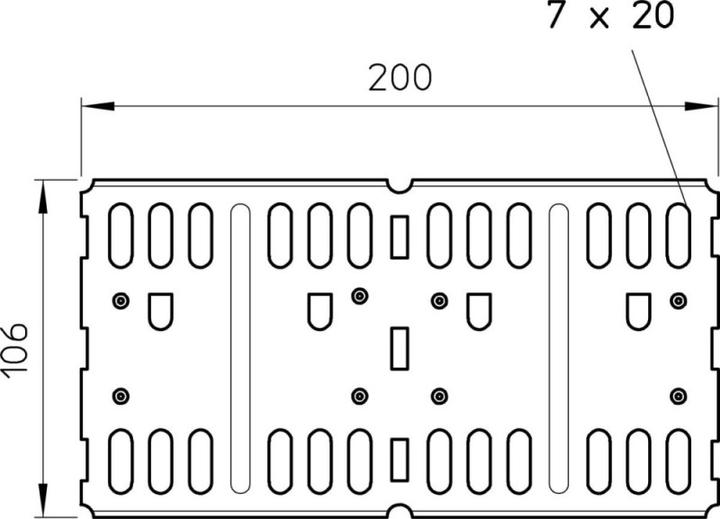 Produktbild OBO Bettermann OBO RLVL 110 A2 LÃ¤ngs-/Winkel- Verbinder 110x200 V2A horizontal (Kabeldurchlass, 20 cm)